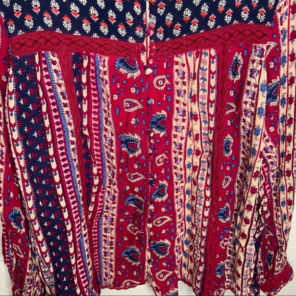 Anthropologie Maeve Gretchen Patchwork Blouse Size Medium - Picture 6 of 11